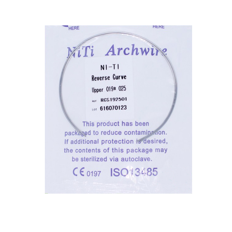 Orthodontic niti reverse curve arch wire