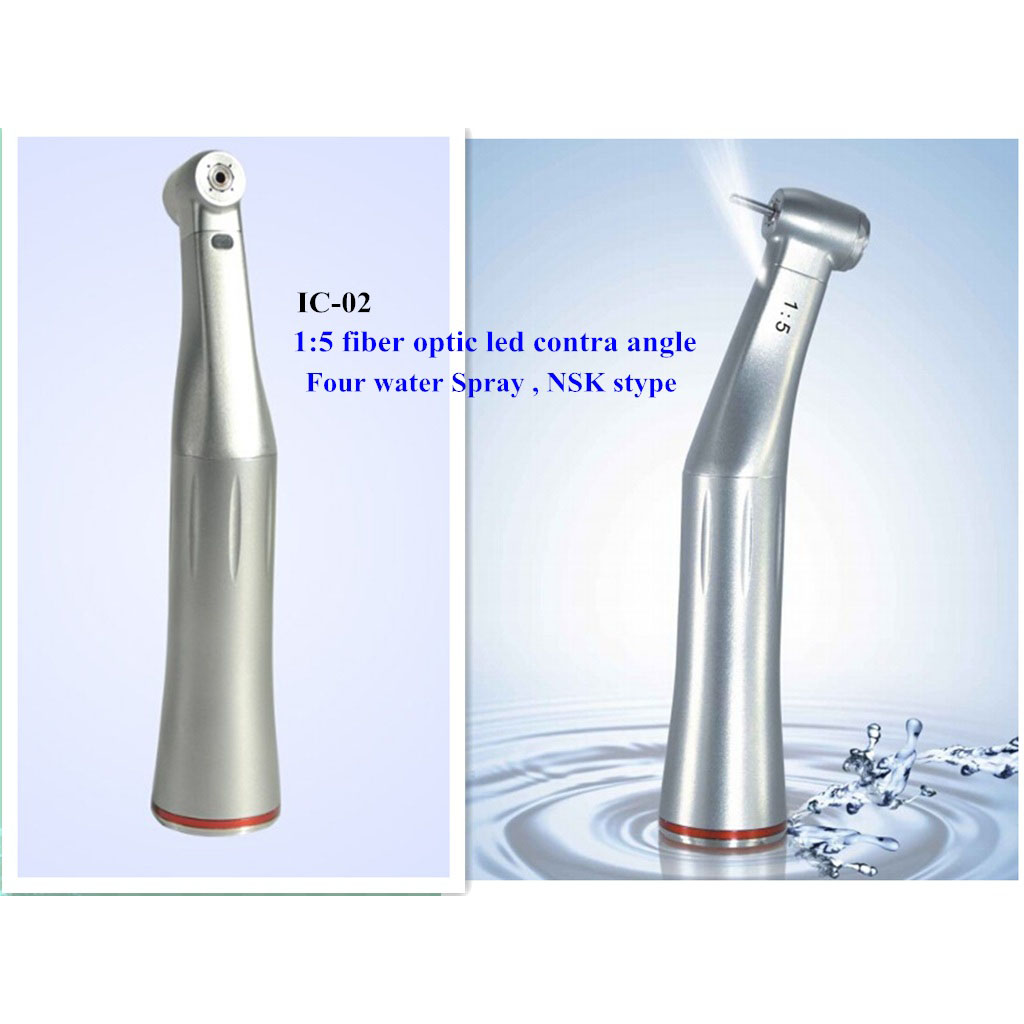NSK Style 1:5 increasing Internal Water LED Fiber Optic Dental Contra angle
