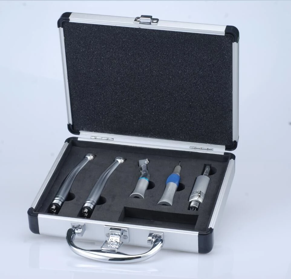 1set Low Speed Handpiece +2pcs High Speed Handpiece Dental Handpiece Set in Metal Box